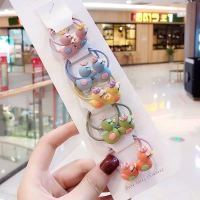 Small Fresh Avocado Hair Rope Childrens Cute Cartoon Animal Hair Ring Baby id Head Rope Rubber Band Set