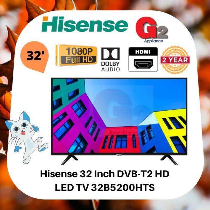 Hisense 32 Inch DVBT2 HD LED TV 32A5200HISENSE WARRANTY MALAYSIA Lazada