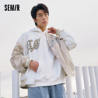 Semir เสื้อโค้ทสำหรับผู้ชาย,เสื้อโค้ทแฟชั่นสไตล์นักศึกษาย้อนยุคอเมริกัน Jaket Baseball ใหม่ฤดูใบไม้ผลิปี2023เสื้อแจ็คเก็ตลำลอง