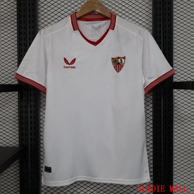 Sevilla Home สีขาวเสื้อเชิ้ต23-24ฉบับแฟนๆเสื้อแข่งฟุตบอลคุณภาพของไทย