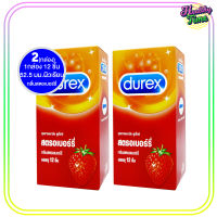 Durex Strawberry  แบบ 12 ชิ้น/กล่อง x 2กล่อง