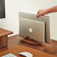 Wooden Vertical Laptop Stand Gravity Locking Holder Adjustable Desktop Notebook Stand Tablet Stand For Storage Macbook office