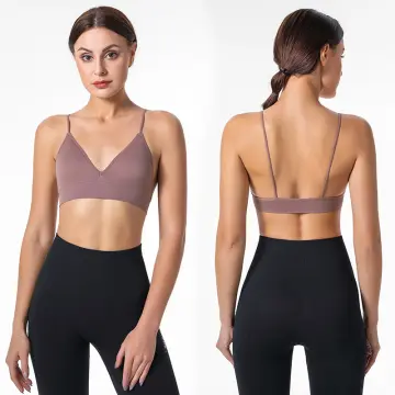 Women Yoga Sports Bras Triangle Cup Underwear Female Breathable Wrapped Tube  Top Sexy Beauty Back Adjustable Sling Bra Vest