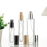 3ml 5ml 10ml 20ml 30ml 50ml Square Clear Glass Spray Bottle Sample Glass Vials Portable Perfume Atomizer Gold Silver black Cap