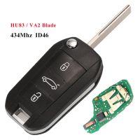 Jinyuqin 434Mhz FSK HELLA ID46 Kunci Remote Mobil Pcf7941สำหรับ Peugeot 208 2008 301 308 5008 508 Hella HU83 Blade