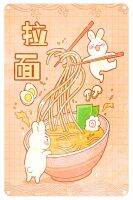 ตกแต่งศิลปะบนผนัง Kawaii Ramen Bunnies-โปสเตอร์ความงามอะนิเมะญี่ปุ่นสำหรับการตกแต่งสวน,การตกแต่งบ้าน,ป้ายศิลปะบนผนังสำหรับร้านกาแฟ,บาร์-เกมเมอร์สาวๆตกแต่งห้องนอน-8 × 12นิ้ว