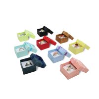 Wholesale 12Pcs/lot Colorful Ring Box Earring case Jewerly Display Container Storage Props Gift Packaging Box with Bowknot 4x4cm