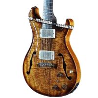 Pres Paul Reed Smith II ซาติน Koa เปลวไฟเมเปิ้ลด้านบนและด้านหลังกีต้าร์ไฟฟ้าอำพันบอดี้กึ่งกลวงรู F คู่ Humbucker Pickup ฮาร์ดแวร์โครเมี่ยมขายดี