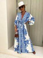 jkk Print Tunic Size Drawstring Kimono Beach Wear Swim Dresses A1632