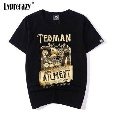 Lyprerazy Japanese Harajuku Poker King Bronzing Printed T Shirt Tide Brand Mens Short Sleeved T-shirt