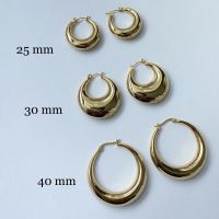 MNE - Golden bold hoops | ต่างหูห่วงทองงานไทเทเนี่ยม บริการเก็บเงินปลายทาง