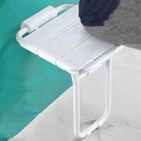 8905 Wall Mounted Bath Stool Stainless Steel PVC Plastic Bathroom Wall Foldable Bench F olding Shower Chair Shower Folding Seat