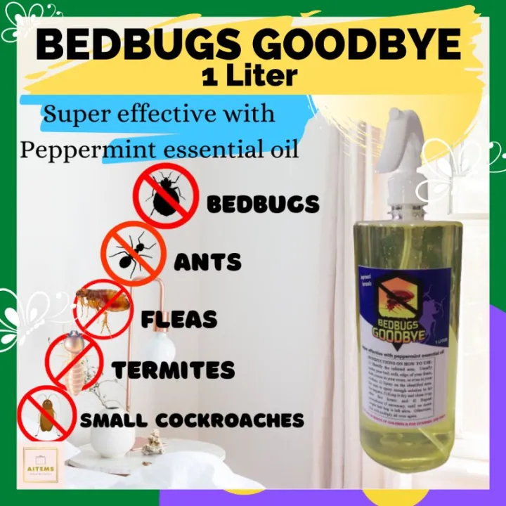 Bedbugs Goodbye 1 Liter Bed Bugs Killer Spray with Peppermint Oil