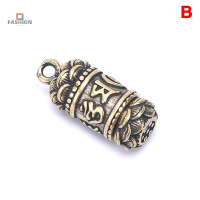 yuanhe Hollow brass Buddha Sutra กระบอกจี้พวงกุญแจสร้อยคอเครื่องประดับกล่องยา