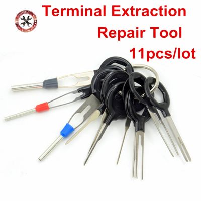 11 pcs Auto Car Plug Circuit Board Wire Harness Terminal Extraction Pick Connector Crimp Pin Back Needle Remove Tool Set