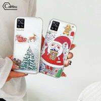 Callfire เคสใส่โทรศัพท์คาลไฟสำหรับ Vivo V20 Pro S5 S6 S9 S9E S7 รูปกวางน่ารักสำหรับเทศกาลคริสต์มาสซานตาคลอสรูปแบบต้นคริสต์มาสเคสทรายไหล