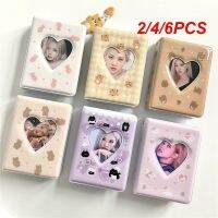 2/4/6PCS Cute Bear Photo Album 3 Inch Love Heart Hollow Picture Storage Case Kpop Card Binder Name Card Book Photocard Holder 40