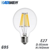 KARWEN โคมไฟเส้นใยย้อนยุค A60 E27หลอดไฟเอดิสัน LED,2W 4W 6W 8W T45 G95 G80 ST64วินเทจ