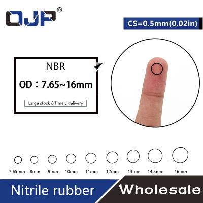 【2023】30PCSlot Rubber Black NBR CS 0.5mm thickness OD7.121314.516mm watch ORing Gasket waterproof Nitrile rubber ring