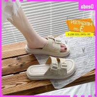 COD DSFGERTGYERE New Soft Platform Thick Sole Slippers Anti Slip Women Fashion Korean Buckle Beach Sandals Casual Open Toe Selipar Flats