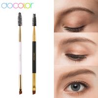 Docolor ชุดแปรงแต่งหน้าเครื่องสำอางสองหัวผสมสีดวงตาสองด้านมุมแบนคิ้วแปรงแต่งหน้าเครื่องมือสองด้าน