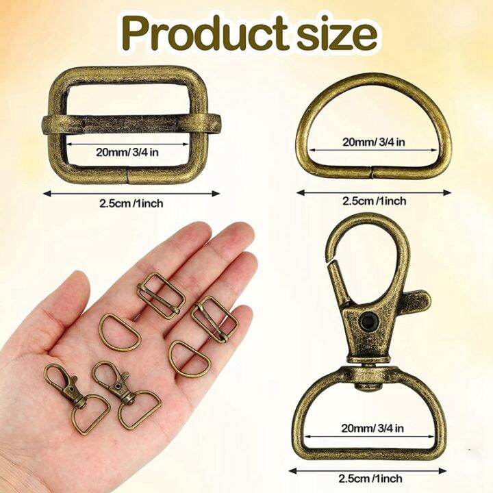 56pcs-keychain-hooks-with-d-rings-set-purse-hardware-for-bag-making-lanyard-snap-hooks-swivel-clasps-with-slide-buckle