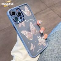 KISSCASE เคสโทรศัพท์ผีเสื้อแพลทินัมสำหรับ Iphone 14 Pro Max เคสพร้อมฟิล์มเลนส์แวววาว14Plus ฝาครอบซองนุ่มกันกระแทกสำหรับ Iphone 11 12 13 Promax Ins Tiktok เปลือกแฟชั่นขายดี