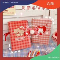 GiRi พร้อมส่ง สมุดแพลนเนอร์ปกPUลายสก๊อต ลายน้องหมีน้องกระต่าย ห้อยปอม