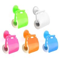 No-Drill Suction Cup Toilet Paper Holder Plastic Bathroom Kitchen Roll Paper Accessory Tissue Towel Rack With Cover Dust-proof