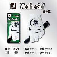 FootJoy ถุงมือกอล์ฟผู้ชายถุงมือซ้ายและขวา FJ ทนต่อการสึกหรอกันการถุงมือกันลื่นแพ็คเดี่ยวสไตล์เกาหลีสก๊อตตี้กล้อง FJ Lindeberg