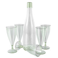 Portable Plastic Champagne Flutes Wine Glasses Unbreakable Reusable Stemware Set Party Tableware