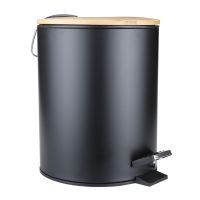 35L Wooden Flip Step Trash Can Garbage Rubbish Bin Waste Container Organizer for Bathroom Kitchen Office New