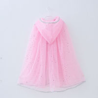 Girls Party Dress Up Children Sequin Hooded Cloak Kids Blue Pink Red Purple Cape Princess Accessories Girl Halloween Mantle