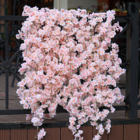 【cw】PARTY JOY 1PC 144 1.8M Artificial Cherry Blossom Vines Fake Silk Flower Hanging Garland for Tea Party Wedding Arch Home Decor ！