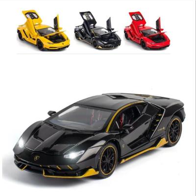 1:24 Lamborghini LP770ล้อแม็กรถยนต์รุ่นเสียงและแสงดึงกลับคอลเลกชัน D Iecast ยานพาหนะรถยนต์ของเล่นสำหรับเด็ก