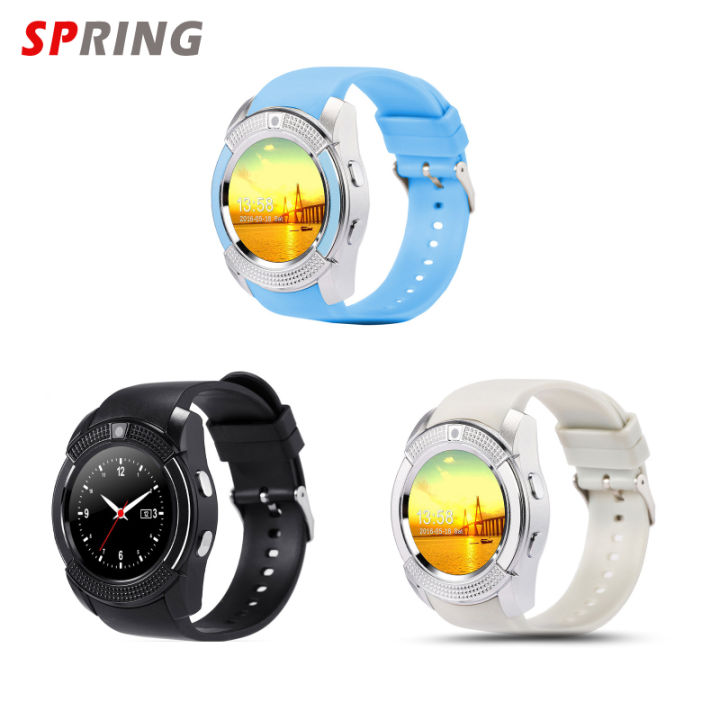 fast-delivery-v8-men-women-smart-watch-sleeping-monitoring-pedometer-with-1-22-inch-round-screen-hd-camera-fitness-watch