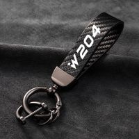 Leather car keychain horseshoe buckle jewelry key chain for Mercedes Benz AMG W204 with logo Car Accessories