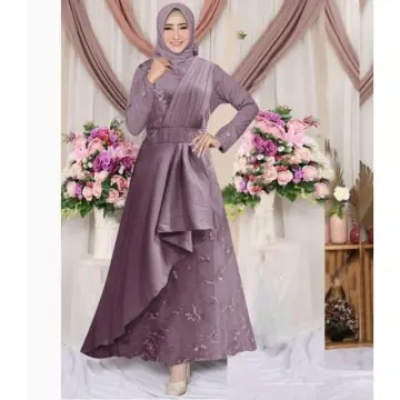 Bridesmaid dress brokat on sale hijab