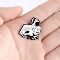 Individualized brooch irascible office worker turn over the table alloy brooch lapel enamel pin small people Throw the table