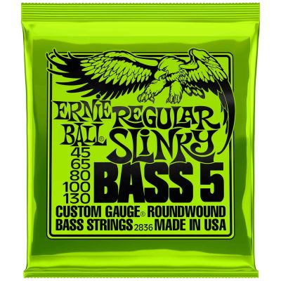 Ernie Ball สายเบส 5 สาย Bass String  รุ่น Regular Slinky P-02836 เบอร์ 45/130