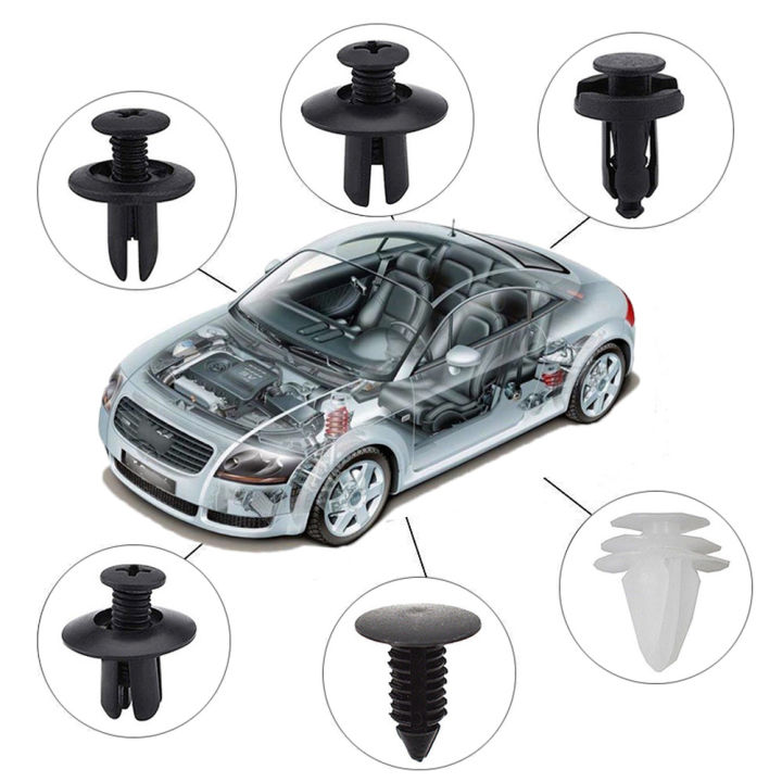 หมุดกิ๊บล็อค-หมุดกิ๊บล็อคกันชน-หมุดพลาสติก-หมุดยึดพลาสติก-6-ขนาด-100-ชิ้น-แบบกล่อง-ใช้ได้กับรถหลากหลายแบรน์-หลายยี้ห้อ-100pcs-mixed-auto-fastener-clip-car-body-push-retainer-pin-rivet-bumper-door-trim
