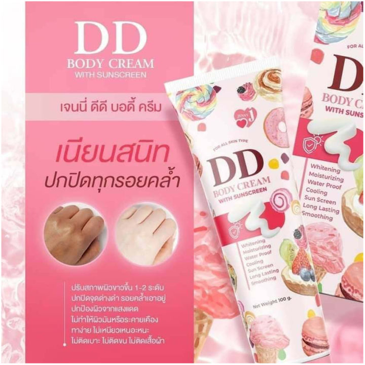 janny-dd-body-cream-เจนนี่-ดีดี-บอดี้-ครีม-ดีดีครีมเจนนี่-ครีมทาผิว-กันแดด-เนียน-ไม่วอก-ไม่อุดตัน-ไม่ติดขน-กลิ่นหอม-100-กรัม-หลอด-1-หลอด