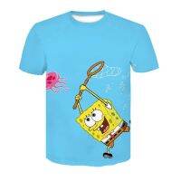 New Summer SpongeBob Casual 3D-printed Kids T-shirt casual Cartoon Fashion Kids T-shirt