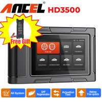 Ancel HD3500 24โวลต์ดีเซล OBD 2in1 OBD2สแกนเนอร์เต็มระบบสแกนยานพาหนะเชิงพาณิชย์ HD รถบรรทุกหนักรถกระบะ HOBD สำหรับฟอร์ด/โตโยต้า /Gmc,โตโยต้า/ฮอนด้า/นิสสัน/อีซูซุด้วยน้ำมัน /Dpf รีเซ็ตเครื่องมือวิเคราะห์