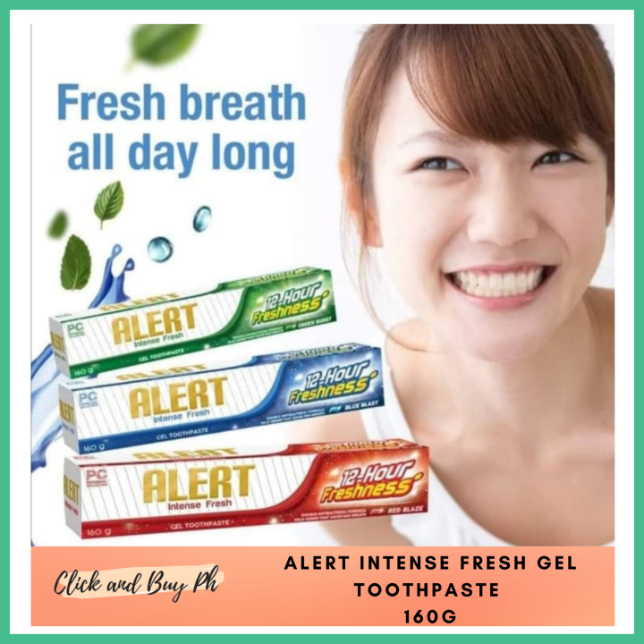 ALERT INTENSE FRESH GEL TOOTHPASTE 160G (RED BLAZE, GREEN BURST, BLUE ...