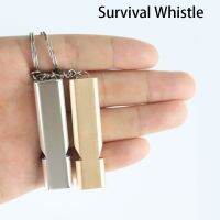 Outdoors High Decibel Portable Flat Aluminum Alloy Dual Frequency Survival Whistle Wilderness Emergency Whistle Tools Survival kits