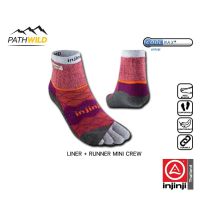 INJINJI WOMEN LINER + RUNNER MINI CREW LW COOLMAX ถุงเท้าแยกนิ้ว ถุงเท้ากีฬา ถุงเท้าออกกำลังกาย