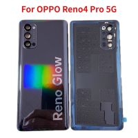 กระจกด้านหลังแบบดั้งเดิมสำหรับ OPPO Reno 4 Pro 5G เคสหลังฝาหลังปิดโทรศัพท์ปลอกหุ้มช่องหลังพร้อมการเปลี่ยนเลนส์ที่จับกล้องรูปตัวยู