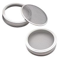 Set of 2 Stainless Steel Sprouting Jar Lid Kit for Superb Ventilation Fit for Wide Mouth Jars Canning Jars for Making Organic Sprout Seeds in Your House/Kitchen