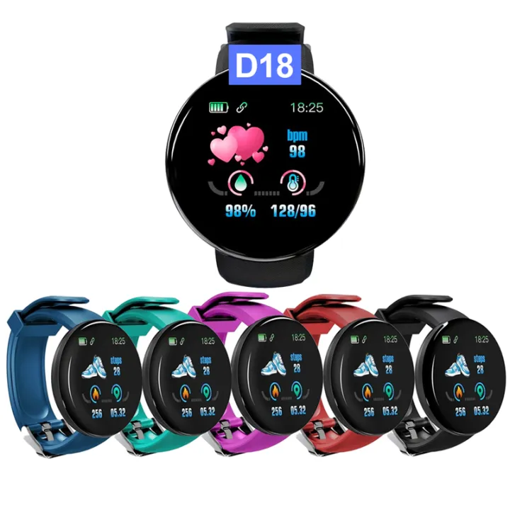 【Free Charger】Intelligent Waterproof Upgraded SmartWatch D18 Fitness